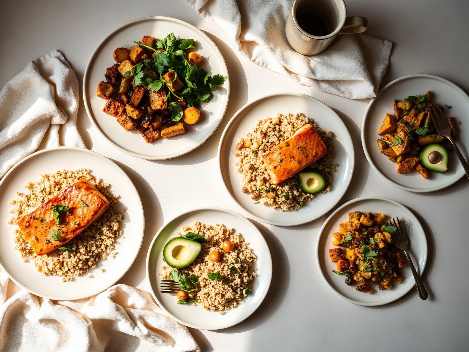 A spread of world-class meal plan dishes